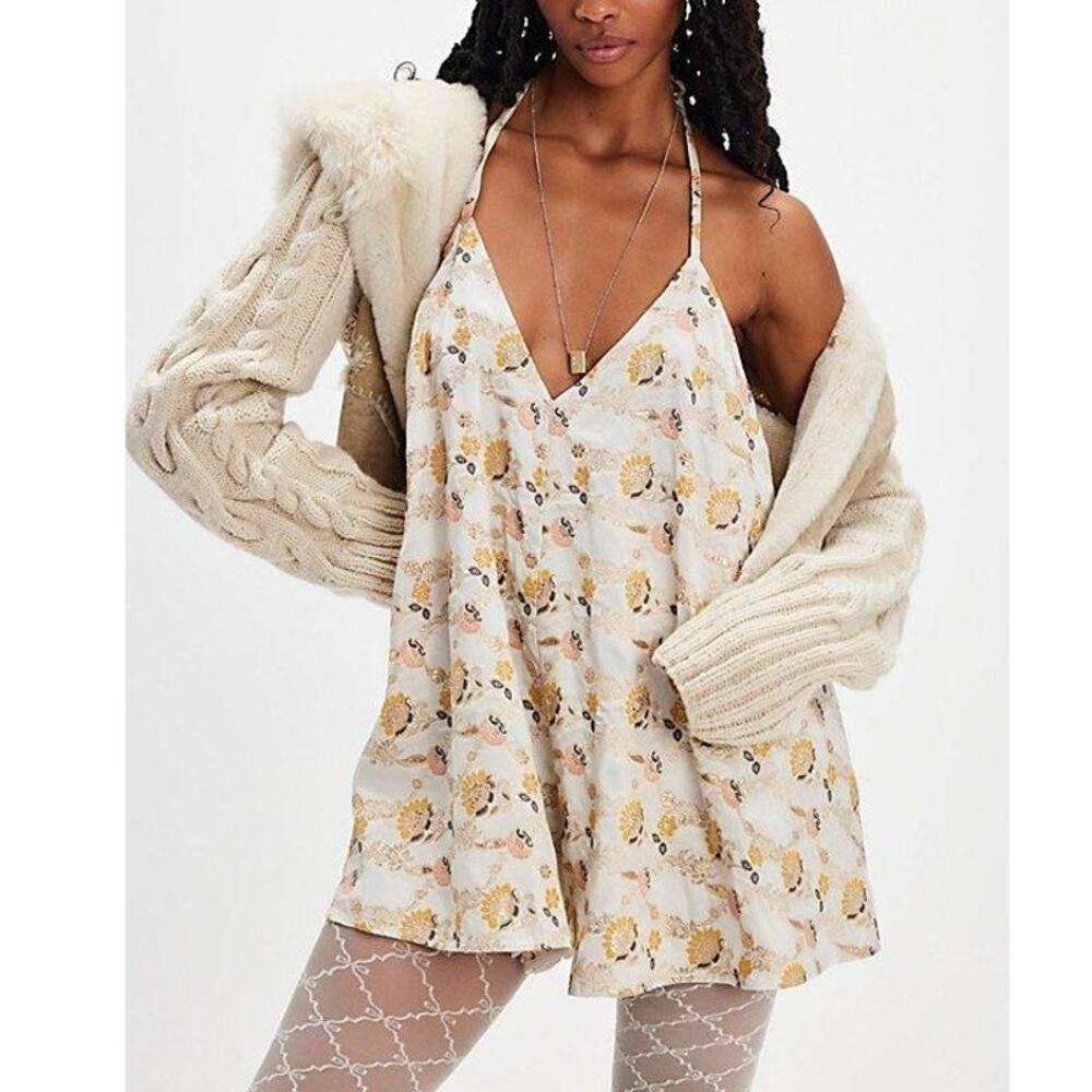 Free People NWOT Jacquard Chiara Romper‎